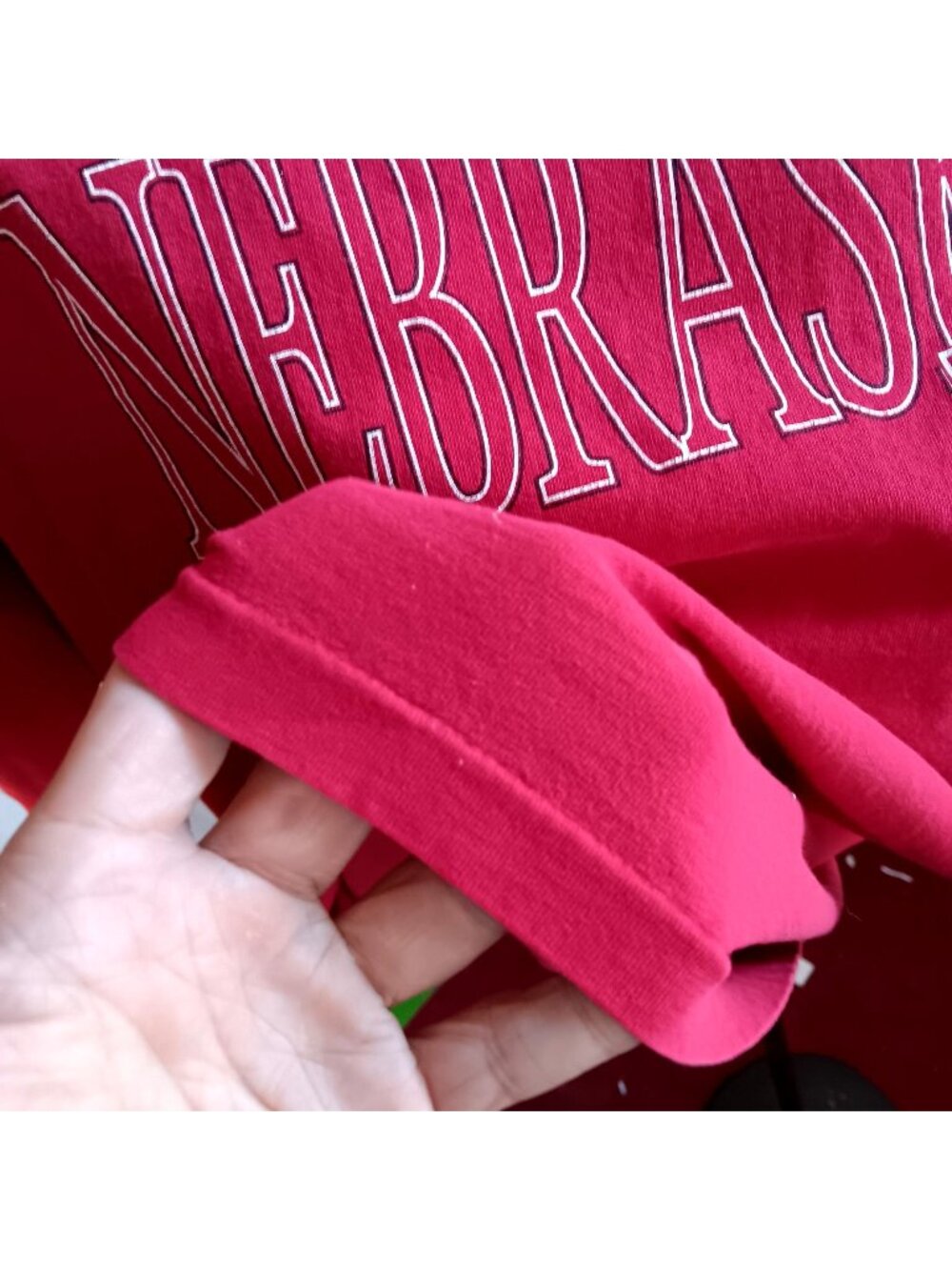 True Vintage T-shirt Large Big Red NEBRASKA HUSKERS single stitch 1990s